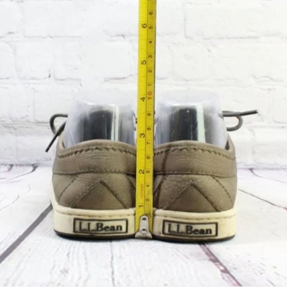 LL Bean Brown Leather Deck Dock Moccasins Loafers Boat Shoes Size 8 - Picture 7 of 9